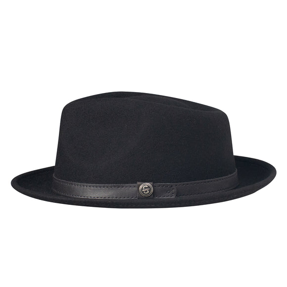 Stetson 100% Wool Felt Prof Hats in Black