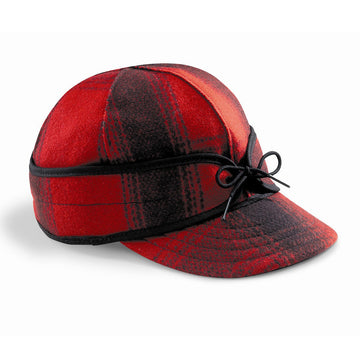 Original Stormy Kromer Caps With Ear Band in Red/Black Plaid