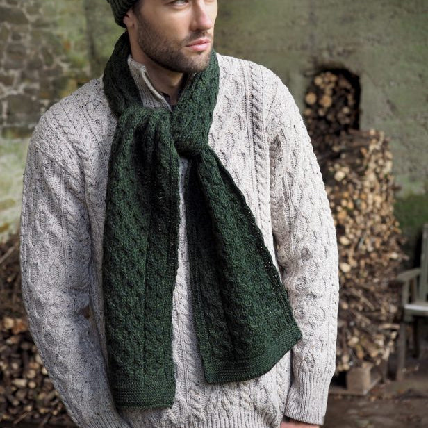 Buy army-green West End Merino Wool Honeycomb Scarf