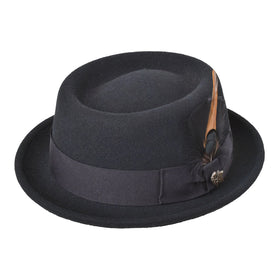 Bigalli Pork Pie Stingy Hat in Black