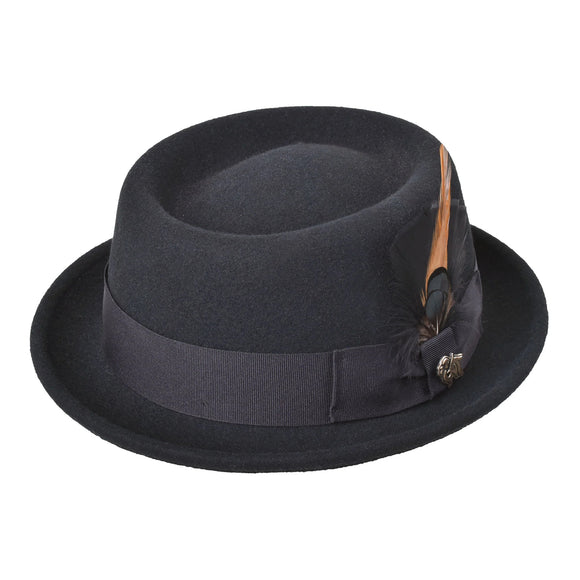 Bigalli Pork Pie Stingy Hat in Black