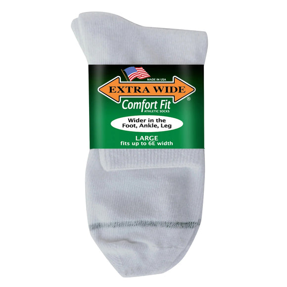 Extra Wide Men's Quarter Sock - Shoe Sizes 12 - 16