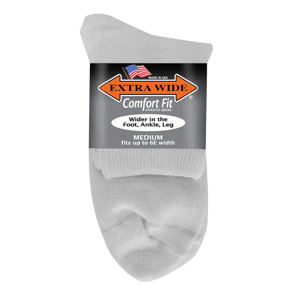 Extra Wide Men's Quarter Sock - Shoe Sizes 8 - 11