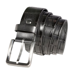 7 Downie St Faux Crocodile Leather Belt in Black