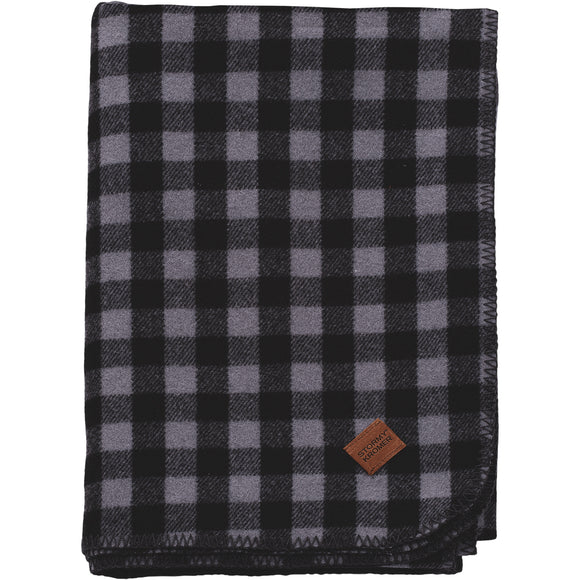 Stormy Kromer Wool Blend Blanket in Black/Grey Buffalo Plaid