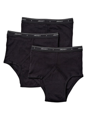 Jockey 3-Pack Men's Classic Full Rise Briefs in Black - 9950