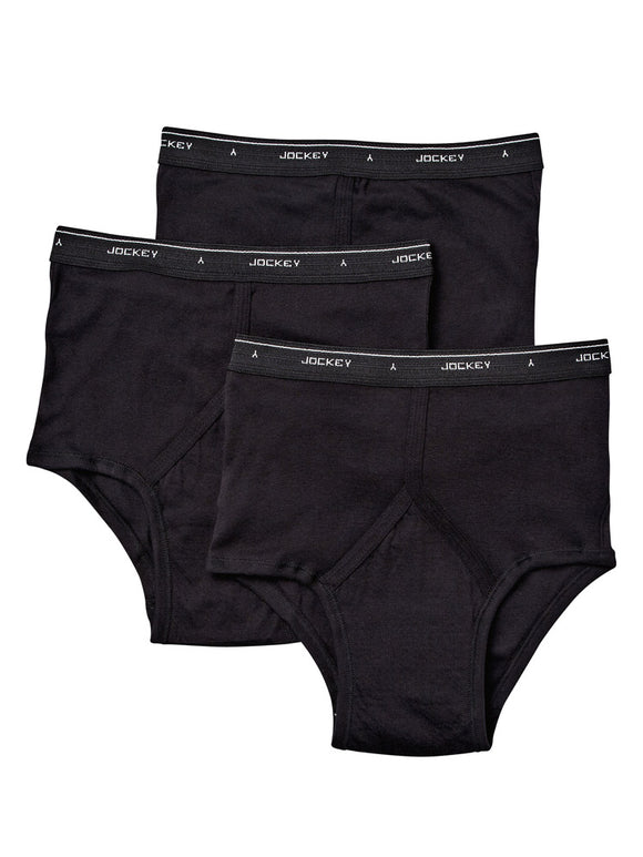 Jockey 3-Pack Men's Classic Full Rise Briefs in Black - 9950