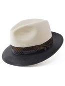 Stetson Andover Florentine Milan Straw Hat in Ivory/Black-1