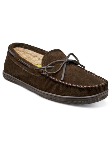 Florsheim Cozzy Tie Slipper in Chocolate - Wide Width