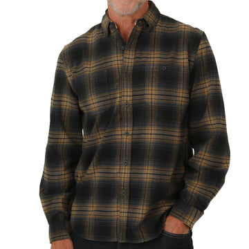 True Grit Fire Mountian Plaid Flannel Shirt in Sun
