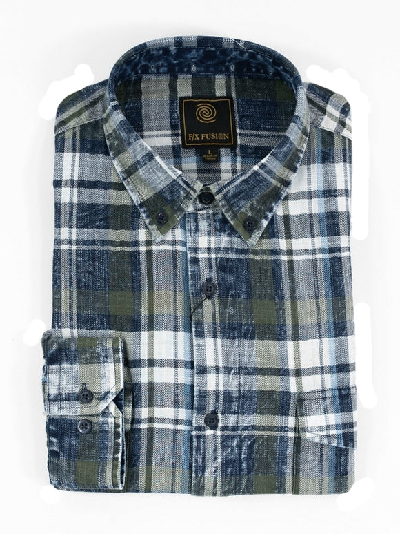 F/X Fusion Plaid Sport Shirt in Tall Man Sizes