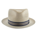 Stetson Nantucket Milan Straw Fedora Hat in Sand-2