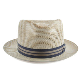 Stetson Nantucket Milan Straw Fedora Hat in Sand - 0