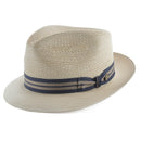 Stetson Nantucket Milan Straw Fedora Hat in Sand-1