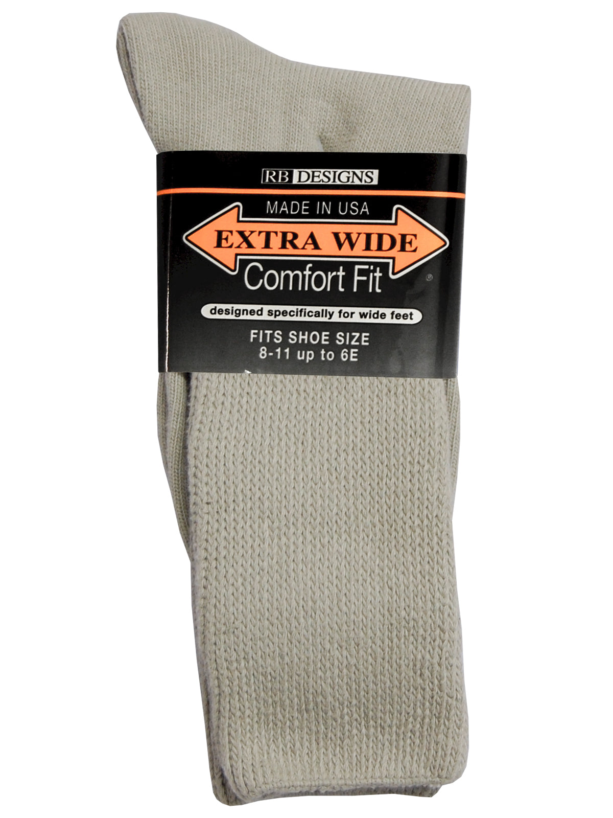 Extra Wide Men's Comfort Fit Athletic Crew Socks in Tan - Size Large (12 - 16)