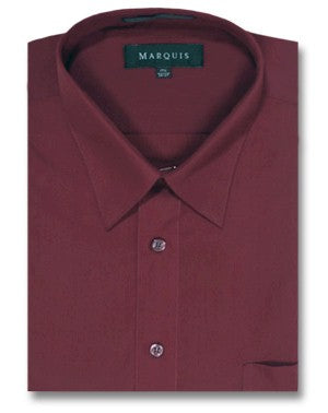 Marquis Men's Cotton Blend Dress Shirts - Big Man Sizes - BURGUNDY