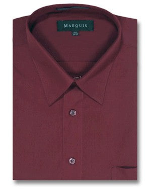 Marquis Men's Cotton Blend Dress Shirts - Big Man Sizes - BURGUNDY