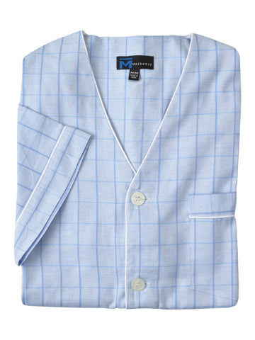 Majestic 100% Cotton Short Sleeve Knee Length Pajamas - Regular Sizes