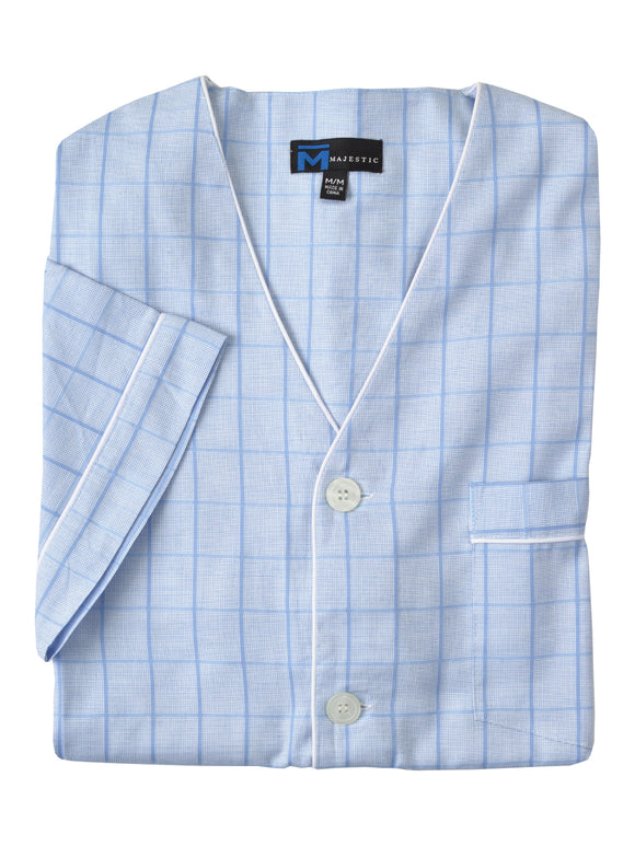 Majestic 100% Cotton Short Sleeve Knee Length Pajamas - Regular Sizes