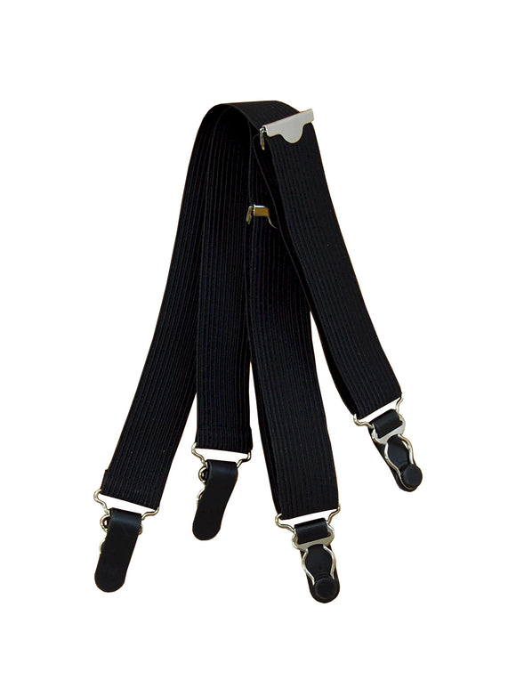 3/4" Black Straight Shirt Garters