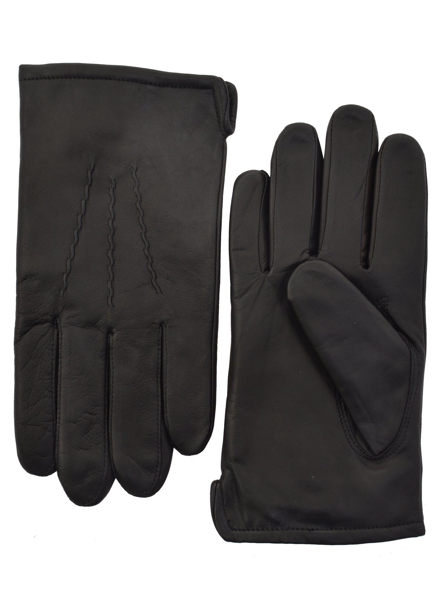 Lauer Men's Leather Lauer Gloves in Black - 1854X-BLK - Big Sizes