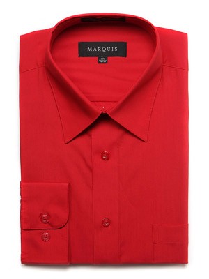 Marquis Men's Cotton Blend Dress Shirts - Big Man Sizes - RED