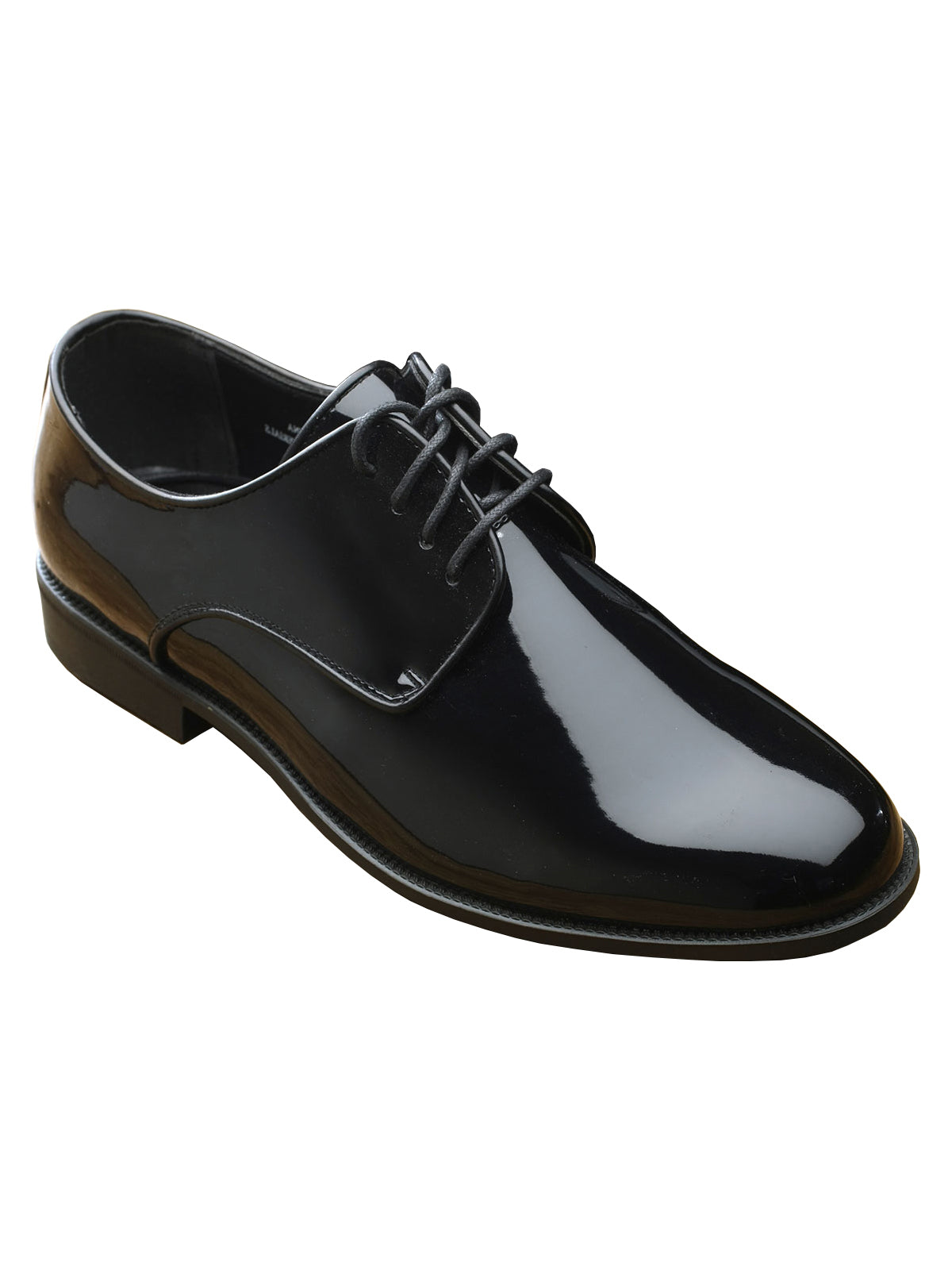 Fabian Men's Flat Black Plain Tuxedo Shoes - Wide Width