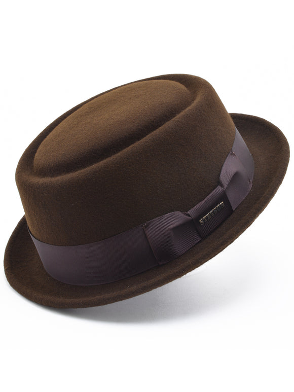Stetson Wool Felt Cranston Pork Pie Men's Hat's in Chocalate