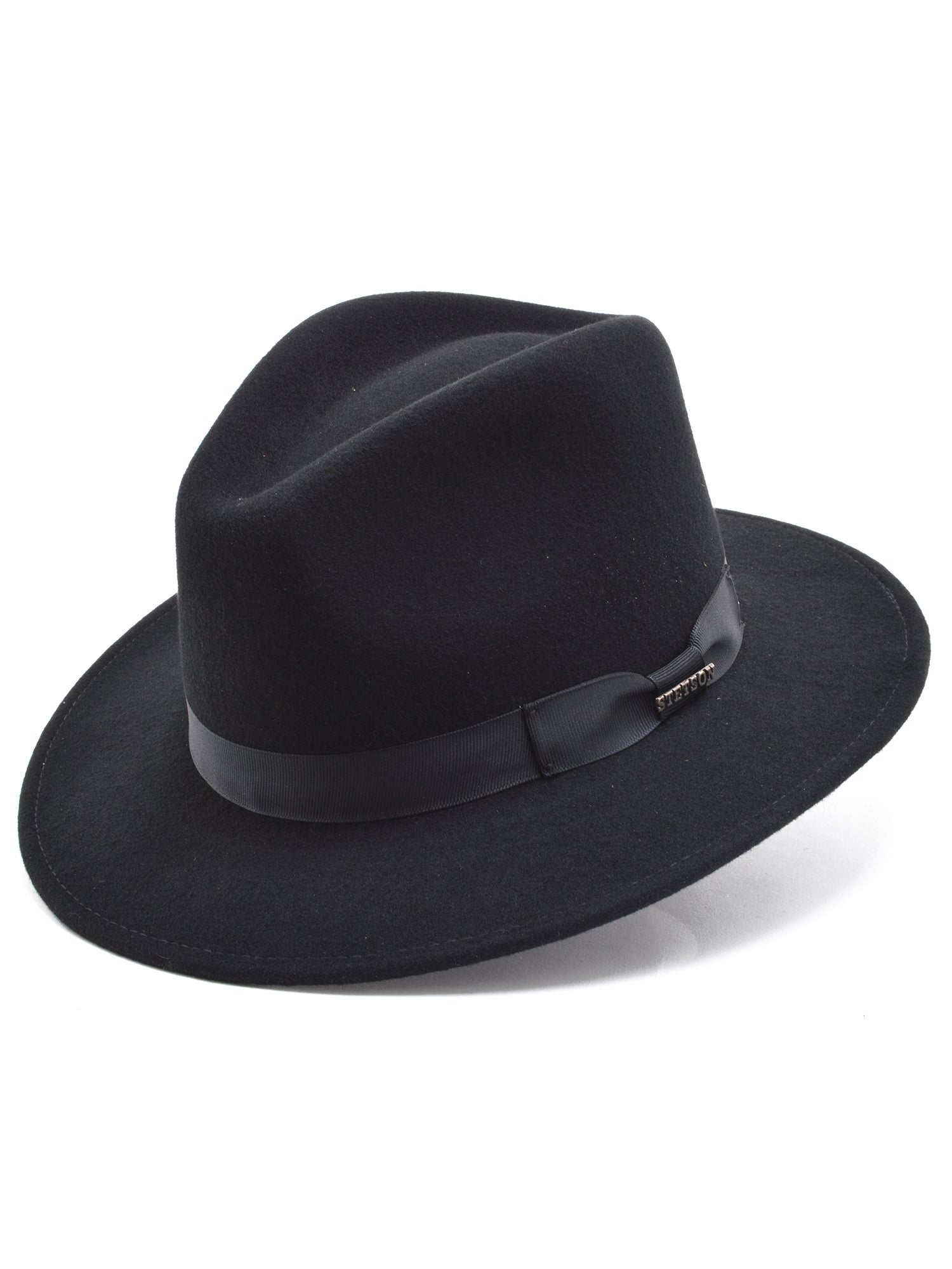 Stetson Wool Felt Markham Pinch Front Cowboy Hat in Black