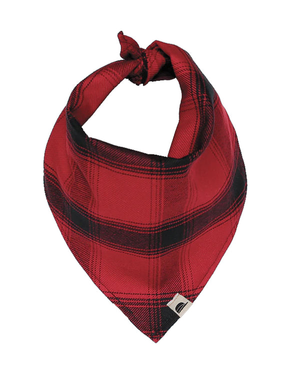 Stormy Kromer Pet Bandana in Red/Black Plaid