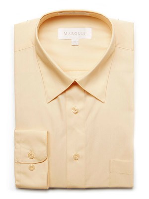 Marquis Men's Cotton Blend Dress Shirts - Regular Sizes - SOFT BUTTER
