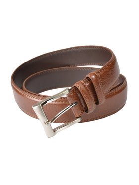 Florsheim Genuine Leather Pebble Grain Dress Belts in Cognac - Sizes 34 - 44