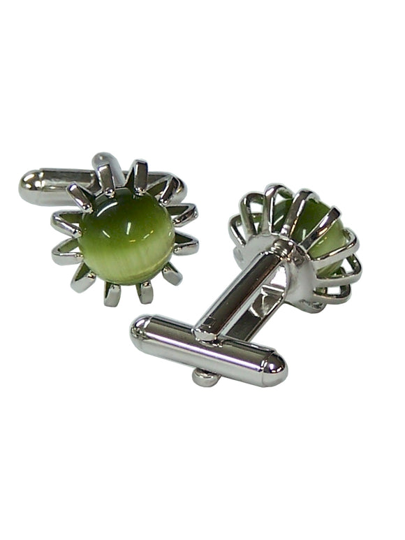 Status Men's Stone Cufflinks in Green