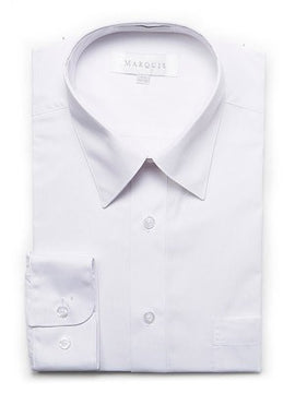 Marquis Men's Cotton Blend Dress Shirts - Regular Sizes - WHITE