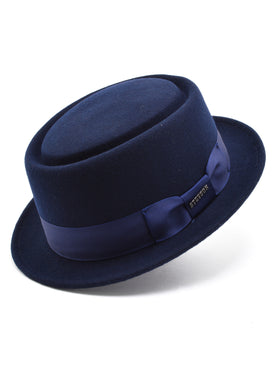 Stetson Wool Felt Cranston Pork Pie Men's Hat's in Navy