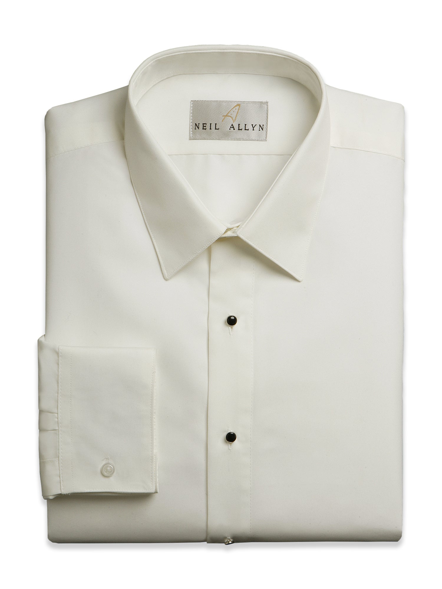 Neil Allyn Laydown Collar Men's Dress Shirts in Ivory - Regular Sizes