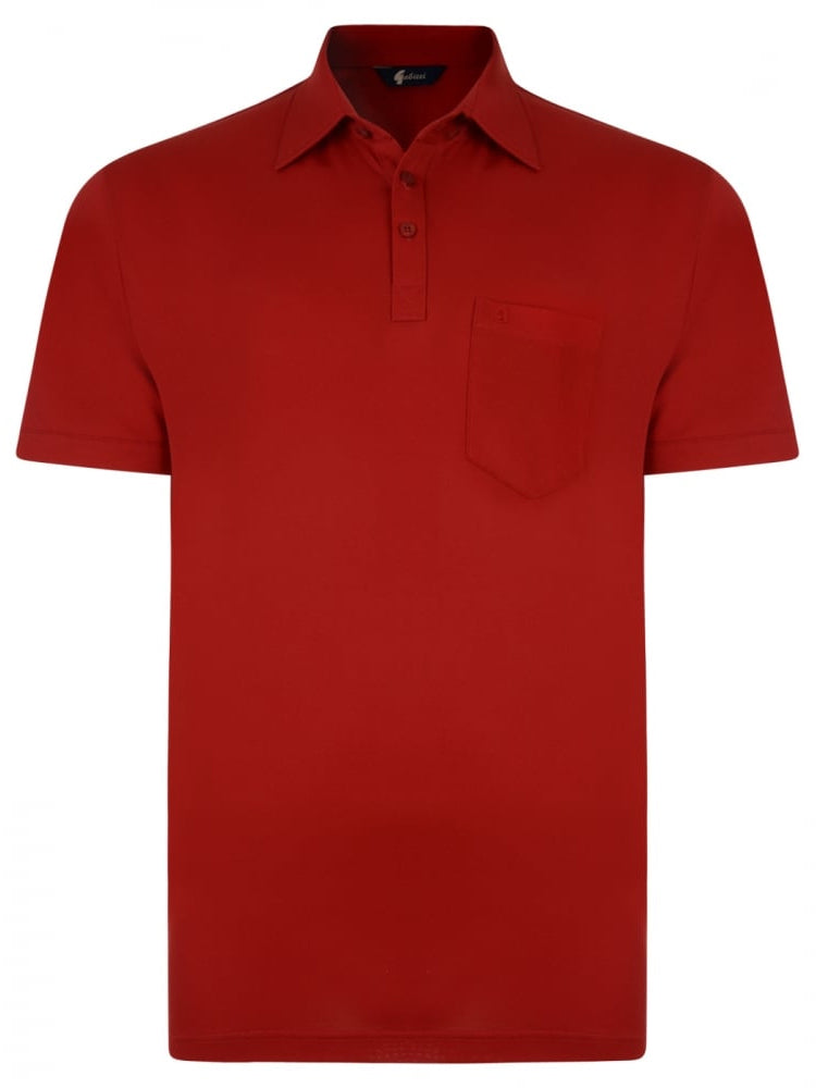 Gabicci Short Sleeve Cotton Blend Polo in Red - G00Z05-RED