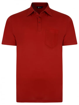 Gabicci Short Sleeve Cotton Blend Polo in Red - G00Z05-RED