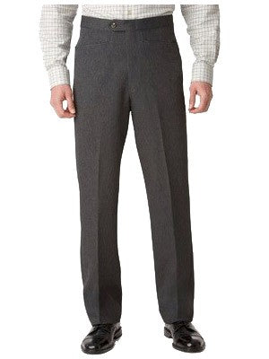 Ascott Browne 100% Polyester Beltless Western Front Pants in Charcoal Grey - Big Man Sizes