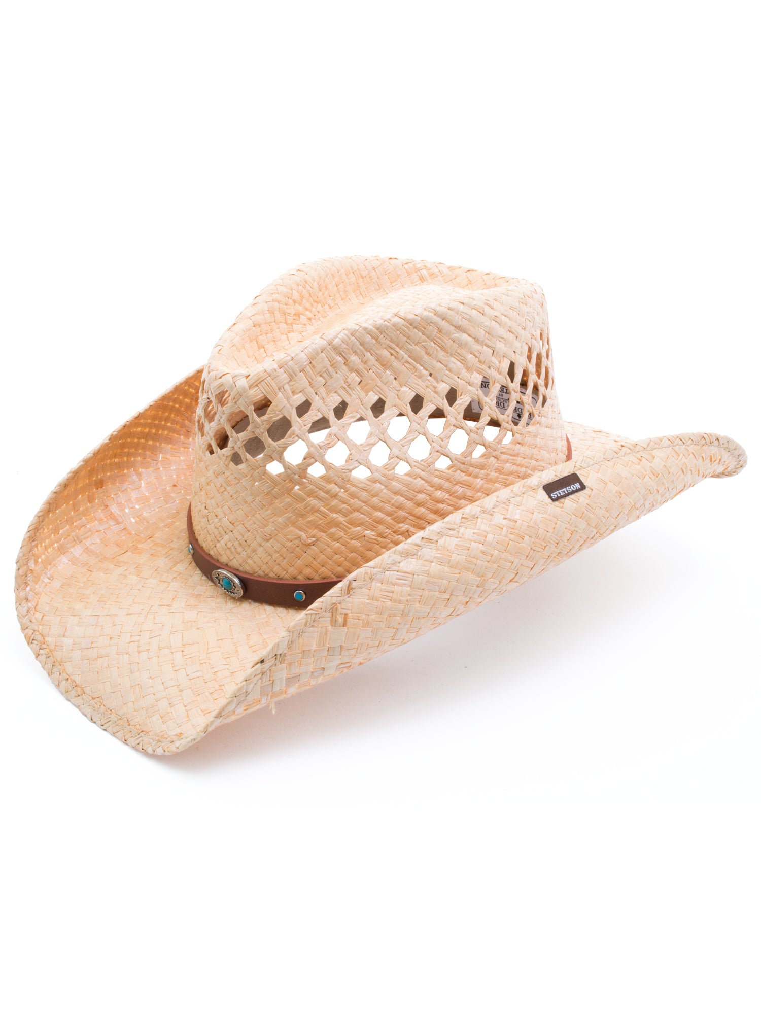 Stetson Madrid Natural Raffia Straw Western Cowboy Hat - Lightweight & Breathable