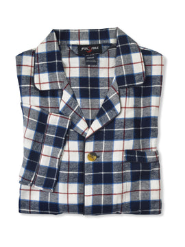 Foxfire 100% Cotton Flannel Coat Style Pajamas - Tall Man Sizes