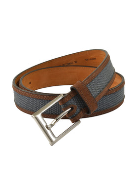 Lejon Oil Tanned Nu-Buck Back Nine Belts in Blue - Regular Sizes