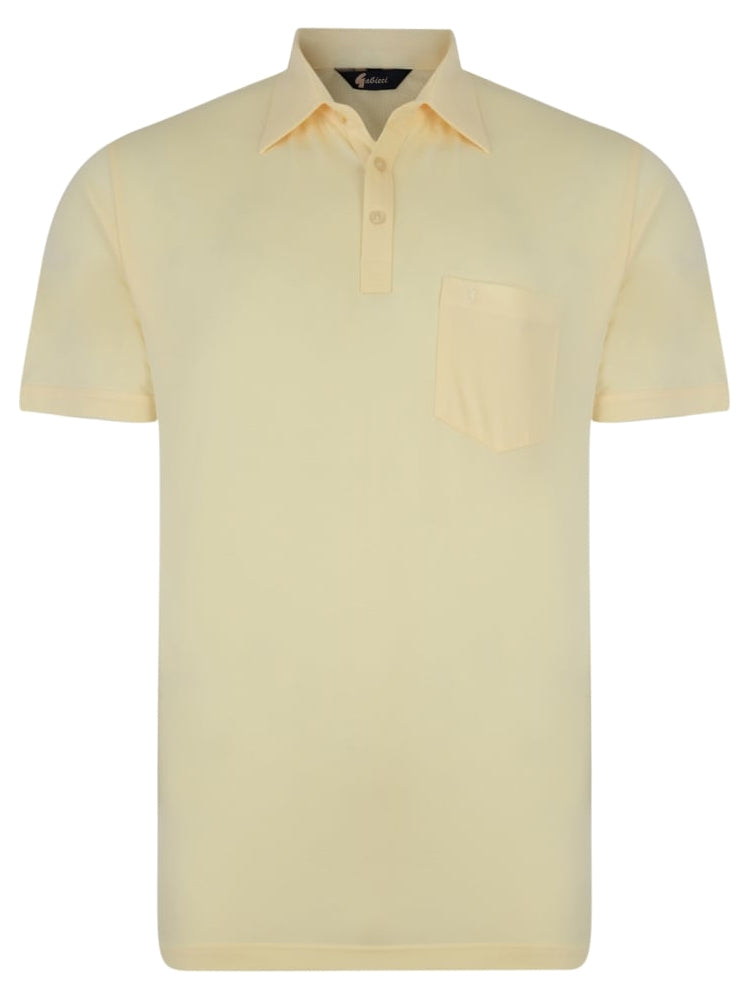 Gabicci Short Sleeve Cotton Blend Polo in Corn - G00Z05-CRN