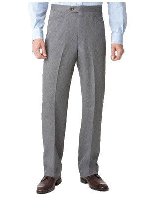 Ascott Browne 100% Polyester Beltless Western Front Pants in Medium Grey - Short Man Sizes
