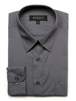 Marquis Men's Cotton Blend Dress Shirts - Tall Man Sizes - CHARCOAL GREY