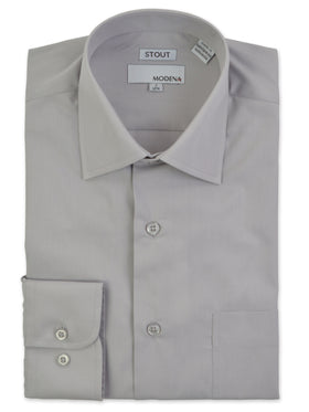 Modena Stout Men's Dress Shirts in Gray - M300XFBR-GRY