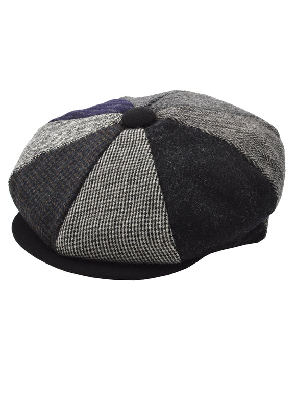 Dobbs Wool Blend Men's Patch Caps in Grey