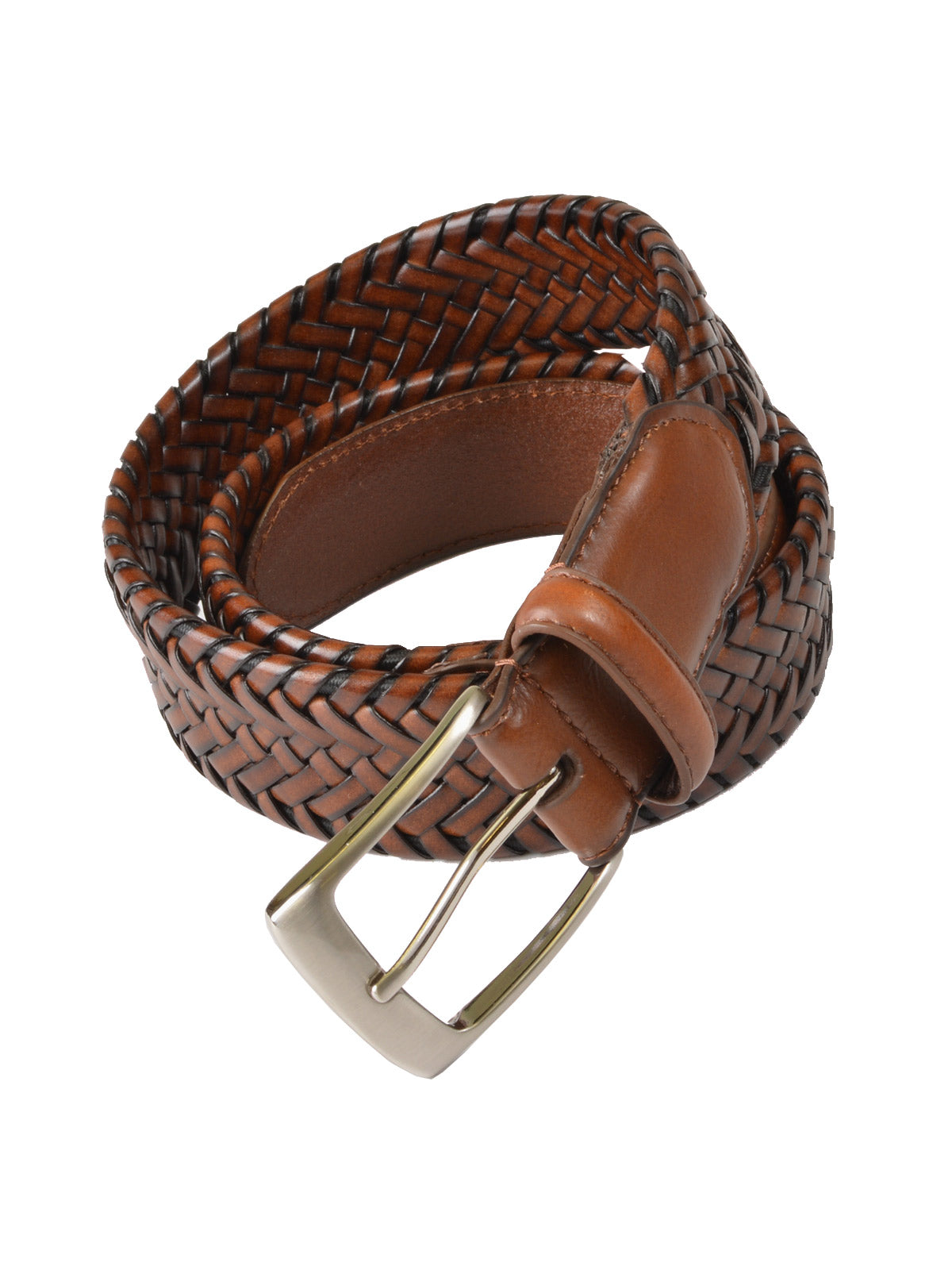 Outfitter Genuine Leather Braided Stretch Belts in Tan - Big Man Sizes