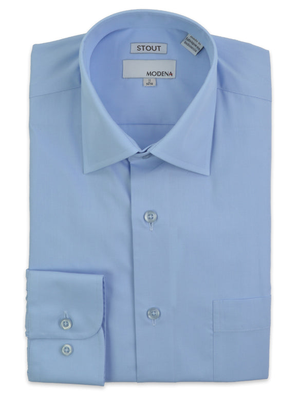Modena Stout Men's Dress Shirts in Powder Blue - M300XFBR-BLU