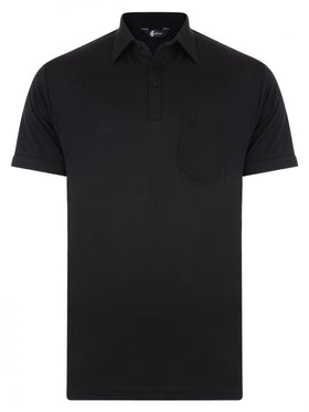 Gabicci Short Sleeve Cotton Blend Polo in Black - G00Z05-BLK